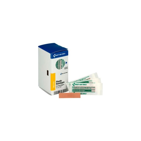 Acme United First Aid Only FAE-3115 SmartCompliance Refill 3/8" X 1.5" Junior Bandages, Plastic, 40/Box FAE-3115 - main